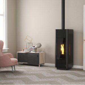 Laminox Phenix 10 stroomloze pelletkachel,, hybride, driezijdig glas